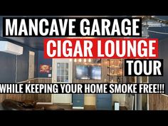 Garage Lounge Ideas Man Cave, Cigars And Whiskey Man Caves, Garage Lounge Ideas, Diy Smoker, Bourbon Room, Converted Garage, Enclosed Patio, Cigars And Whiskey, Man Caves