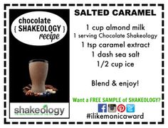 a poster with information about the benefits of salted caramel milkshake recipe