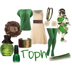 "Toph" by cloudstorm101 on Polyvore..... Toph's spunkyness was one of the reasons she was one of my favorite characters, so of course I have to pin this!