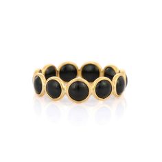 18K Yellow Gold Black Onyx Eternity Band - VR Jewels Everyday Jewelry Gold, Black Onyx Jewelry, Infinity Band, Promise Rings For Couples, Bezel Set Ring, Solid Gold Band, Onyx Jewelry, Special One, Infinity Ring