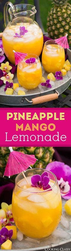 pineapple mango lemonade is an easy and delicious drink to enjoy in the summer