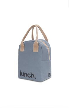 Fluf Organic Cotton Lunch Bag - Blue Eco Lunch Boxes, Toy Instruments, Pet Water Bottle, Sandwich Bags, Ice Pack, Container Size, Snack Bags, Lunch Bags, Boy Accessories