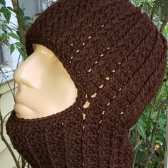 New Crochet By Me Work/Ski Mask Brown Smoke And Pet Free Home Price Is Firm Crochet Ski Masks, Crochet 3 Hole Ski Mask Free Pattern, Crochet Bunny Ski Mask, Crochet Ski Mask For Men, Knit Ski Mask, Crochet Work, Ski Mask, Handcrafted Accessories, Handmade Crochet