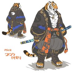 an image of a tiger dressed in traditional japanese clothing