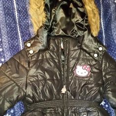 New With Tags. However The Side Of Kitty Face Has Lost Its Sparkle. Otherwise Jacket Is Fine Sz 4t Black With Faux Fur Hood Cute Black Winter Outerwear, Cute Black Outerwear For Winter, Cute Black Hooded Outerwear, Cute Fitted Hooded Outerwear, Fur Hood, Kids Jacket, Puffer Jacket, Outerwear Jackets, Faux Fur