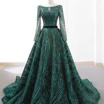 lovingdress on Storenvy Dark Green Prom Dresses, Backless Formal Dresses, Green Luxury, Green Evening Dress, Prom Dresses 2019, Dress Muslim, Backless Wedding, Long Sleeve Evening Dresses, Sequin Prom Dresses