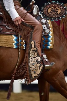 Leather Tooling Patterns Horse, Rhett Eaton, Cowgirl Chaps, Leg Photo, Horse Clothing, Cowboy Chaps, Western Chaps, Ranch Riding, Riding Chaps