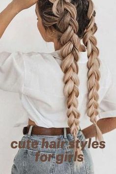 simple hairstyles//cute trendy hairstyles// hair ideas//hairstyles//baddie hairstyles Braided Summer Hairstyles, Preppy Hairstyles, Braids Volleyball, Bridesmaid Hair Down, Bridesmaid Hair Updo, Bridesmaid Hairstyles, Crazy Hair Days, Sporty Hairstyles