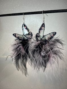 Acrylic butterfly fluffy earring Medium Acrylic Butterfly, Dublin, Jewelry Earrings Dangle, Dangle Drop Earrings, Dangle Earrings, Jewelry Earrings, Accessory Gift, United States, Ships