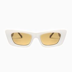 Sculptural and feminine, the Zoe sunglasses pair important volumes with a classic and timeless design. The bold frames, defined by clean cuts and pointed angles, and the soft gradient lenses create a glossy, contemporary, and enduring pair of sunglasses. Details + Fit Frame: Cateye Color: Cream with Tortoiseshell Temples Lens: Light Brown #CAT2 100% UV Protection Comes with a Soft Cream Vegan Case Sleek Cat Eye Shield Sunglasses For Summer, Classic Cat Eye Sunglasses In Optic White, Chic Optic White Sunglasses With Polarized Lenses, Chic Optic White Sunglasses With Gradient Lenses, Chic Optic White Polarized Sunglasses, Classic Optic White Cat Eye Sunglasses With Tinted Lenses, Chic Optic White Cat Eye Sunglasses With Polarized Lenses, Chic Optic White Cat Eye Sunglasses With Mirrored Lenses, White Polarized Cat Eye Shield Sunglasses