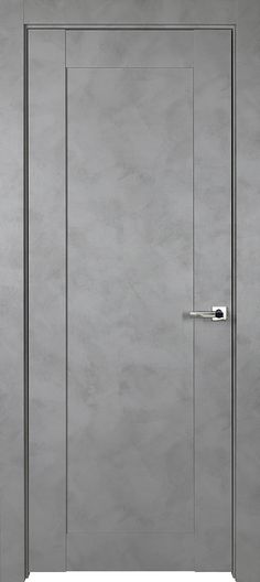 an open door on a gray wall