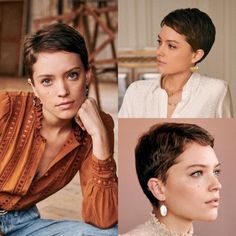 Short Seventies Hair, Really Short Pixie Haircut, Pixie 70s Short Haircuts, Micro Pixie, Feminine Pixie, Cropped Pixie Haircut, 1960s Pixie Haircut, Classic Pixie Haircut