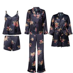 Our signature 5 piece pajama set is designed to be versatile and include all the pieces you need to relax like royalty. The set includes the long shirt and pants, the shorts and tank, and the robe. All the pieces are designed to be worn in multiple variations. Our favourite combination is the pants, tank, and robe! Use a laundry bag to protect from snagging. Gentle wash cold with similar colours and fabrics, do not bleach, hang to dry, steam iron on low temperature. Nightwear Women, Matching Pajamas, Steam Iron, Polyester Satin, Shirt And Pants, Long Shirt, Independent Designers Fashion, Coat Dress, Badger