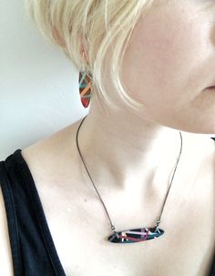 Laura Jaklitsch Jewelry Wood x Polyurethane Ebony Mini Hardware Necklace Ship Questions, Hardware Necklace, Resin Inlay, Jewelry Wood, Milk Shop, Wood Worker, Colorful Accessories, Wood Necklace, Wood Jewelry