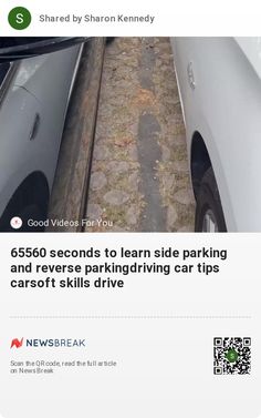 an image of the side of a car that is parked in front of another car