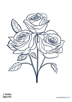 Blooming Roses Coloring Page