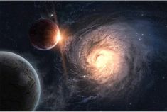 an artist's impression of two planets in space