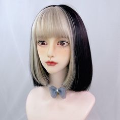 GAKA Short Straight Bob Synthetic Hair Gold Black Cosplay Wig Women Lolita Summer Color Highlighting Black Cosplay Wig, Black Cosplay, Short Straight Bob, Straight Bob, Colored Highlights, Summer Color, Cosplay Wig, Cosplay Wigs, Summer Colors