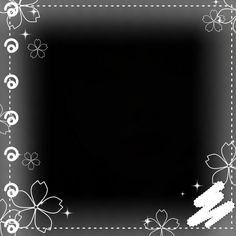 a black and white photo frame with flowers