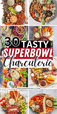 the cover of 30 tasty superb bowl charcutes with pictures of different foods