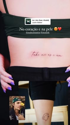 a woman's stomach with the words no corado en la pele written on it