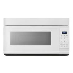 a white microwave oven with the door open