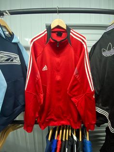 Vintage Adidas Essentials Warm-Up 3-Stripes Red Track Top Mens XL Sweatshirt | 90's - Vintage Style - Great Condition - XL Size 📦Free Delivery (UK) & Same Day Dispatch      Approx 2-5 working days Transit  🌏Worldwide Dispatch (5-14Days) 📩message if any questions :) 90 Style, Adidas Vintage, Vintage Adidas, 90s Vintage, Vintage Stil, Vintage Men, Style Vintage, Mens Sweatshirts, Favorite Outfit