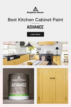 the best kitchen cabinet paint advance is shown in three different colors and sizes