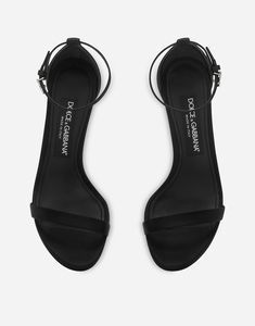 Satin sandals: Black 105-mm metal heel with DG logo Kidskin insole with branded label Branded leather sole Item comes with a branded dust bag Made in Italy Woman Sandals, Satin Sandals, Wedges Black, Dg Logo, Black Wedges, Sandals Black, Bag Making, Womens Sandals, Dolce And Gabbana