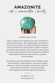 Said to support you in speaking your truth, Amazonite is soothing and calming - like a gentle guide reminding you that you don’t need to worry about being your authentic self! Associated with communication, conflict resolution and healing, this beautiful crystal would be a great choice for those wanting support in overcoming tense or difficult relationships with honest, open and firm, yet gentle communication. Amazonite Crystal Meaning, Amazonite Properties, Amazonite Meaning, Speaking Your Truth, Ritual Oils, Amazonite Crystal, Chakra Throat, Difficult Relationship, Resin Pendants