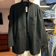 Nwt. Smoke/Pet Free Home. Women’s Medium. Oversized Fit Oversized Classic Outerwear For Layering, Classic Oversized Outerwear For Layering, Casual Oversized Wool Blazer, Casual Wool Blazer For Layering, Cocoon Sweater, Sweater Blazer, Colored Blazer, Oversized Fits, Blazer Suit