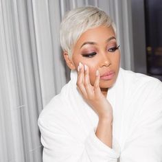 Monica Brown, Platinum Blonde Pixie, Short Blonde Pixie, Pixie Undercut, Fine Straight Hair, Things Change, Blonde Pixie Haircut, Blonde Pixie Cuts