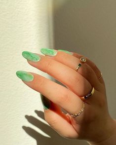 Trendy Nails Green, Nail Design Glitter, Nails Green, Smink Inspiration, Nail Jewelry, Dream Nails, Fire Nails, Funky Nails