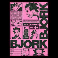 a pink poster with black words and pictures on it that says, new york noir