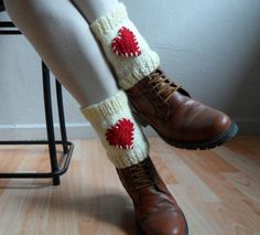 These knitted boot cuffs with heart will keep you warm and cozy. I embellished them with red crochet hearts. These stylish boot toppers are handmade with acrylic wool mix yarn. Approx Measurements; Length: 5,11 inch (13 cm ) Circumference 11.41 inch ( 29 cm ) Let me know if you're interested in smaller or larger sizes! It can be hand washed in warm luke water , lay down flat to dry. Thanks for stoping by my shop http://www.etsy.com/shop/fizzaccessory Knit Boot Cuffs, Knitted Boot Cuffs, Knit Boot, Crochet Hearts, Love Valentines Day, Boot Toppers, Knit Boots, Stylish Boots, Crochet Heart