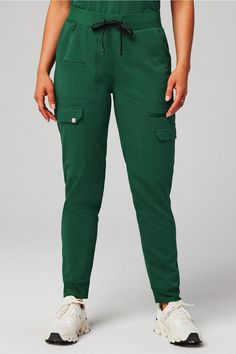 Evoke Cargo Scrub Jogger Fabletics Hunter Green female Activewear >> Scrubs >> Bottoms >> Product Feed MotionTech regular 4-Way Stretch/Breathable/Lightweight Feel Hunter Green Scrubs Outfit, Green Scrubs Outfit, Utility Wear, Female Activewear, Green Scrubs, Scrubs Outfit, Cargo Joggers, Fine Yarn, Pocket Top