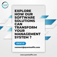 an advertisement with the words explore how our software solution can transform your management system?