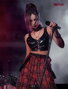 Semi Punk Outfits, 90s Punk Fashion Women, Punk Rock Aesthetic Outfits, Rockstar Poses, 90s Punk Aesthetic, Rock Aesthetic Outfits, Punk Girl Outfits, Punk Poses, Ropa Punk Rock