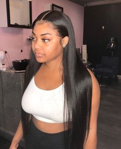 ‘ @kjvougee ♥️ Weave On Black Women, Bone Straight Hair Black Women, Straight Hair Black Women, Bone Straight Hair, Hairstyle Updo, Straight Weave, Remy Human Hair Weave, Straight Weave Hairstyles, Real Hair Wigs