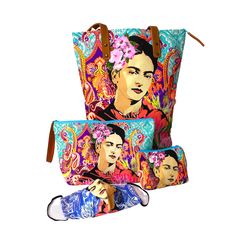 Frida Kahlo Coin Purse - Thailand-Lumily Embroidered Coin Purse, Traditional Multicolor Pouch Coin Purse, Compact Coin Purse With Removable Pouch For On-the-go, Computer Bag, Computer Bags, Mesh Bag, Women Artisans, Poplin Fabric, Mask Making