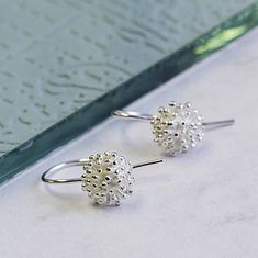 Dandelion Silver Flower Drop Earrings - Otis Jaxon Silver Jewellery Dandelion Ring, Flower Necklace Gold, Dandelion Necklace, Edgy Earrings, A Dandelion, Flower Drop Earrings, Gold Necklace Simple, Nature Earrings, Dandelion Flower