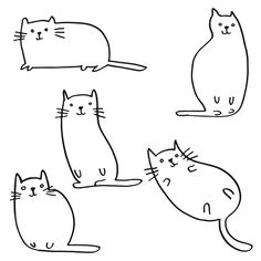 Gato Doodle Doodle Drawings Easy Drawings Drawings Of Cats Cartoon Ivy Core, Lil Drawings, Cute Easy Animal Drawings, Simple Cat Drawing, Easy Animal Drawings, Animal Vector, Easy Animals