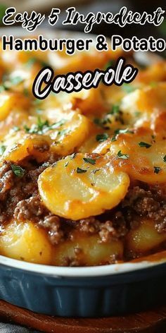 easy 5 ingredient hamburger and potato casserole