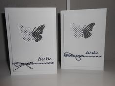 two greeting cards with butterflies on them