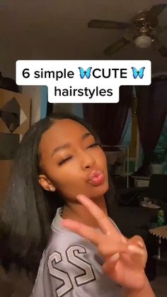 Cute Side Ponytails Simple, Simple Hairstyles For School Black Hair, Fast Easy Natural Hairstyles Black, Straight Hairstyles On Natural Hair, Elegant Hairstyles For School, Cute Hair Styles For Teen Girl Black, Natural Down Hairstyles, Sleek Hair Black Women, Puffy Straight Hairstyles