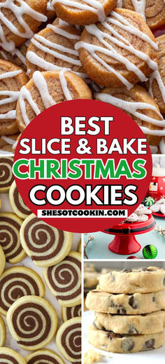 Photo collage of slice and bake Christmas cookies with text overlay. No Bake Christmas Cookies Recipes, Slice And Bake Cookies, Shortbread Chocolate, Bake Christmas Cookies, Checkerboard Cookies, Cute Christmas Desserts, Cookie Swap Recipes, Simple Holiday Cookie Recipes, Christmas Baking Easy