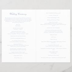 Dusty Blue Catholic Wedding Mass Ceremony Program  Zazzle Program Wedding, Michael Williams, Catholic Wedding, Faith Prayer, All Music, Dusty Blue, Wedding Ceremony, Created By