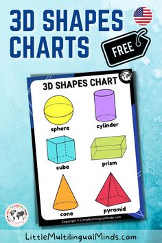 Shapes Chart For Kids, Printable 3d Shapes, 3d Shapes Kindergarten, 3d Shapes Nets, Shape Anchor Chart, Shape Activities Kindergarten, Shape Activities, 3d Geometric Shapes