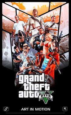 the poster for grand theft art in motion