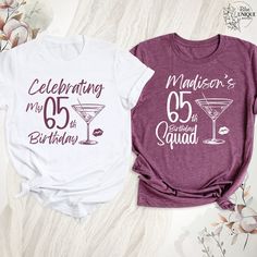 65th Birthday Party Gift Shirt, 65 Year Old For Men Women T-Shirt, Custom 1959 Bday Tee, Birthday Squad Tee, Happy 65th Birthday Cruise Tees. Hello, Welcome to Blue Unique Boutique, your destination for unique and handcrafted shirts! I'm Eve! I have been thinking about creating my business for a long time and now I have taken the first step towards it and it gives me excitement. As a small business, I take pride in creating unique designs from the comfort of our homes. Each shirt is carefully cr 65th Birthday Party, Happy 65th Birthday, Happy 65 Birthday, Birthday Cruise, 65th Birthday, Birthday Tee, Unique Boutique, Birthday Party Gift, Travel Shirts